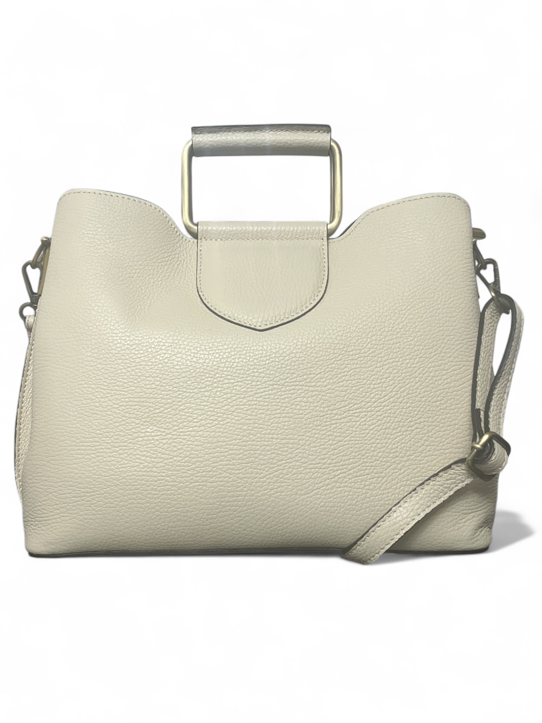 Geanta piele PARIS beige 040 - imagine 6