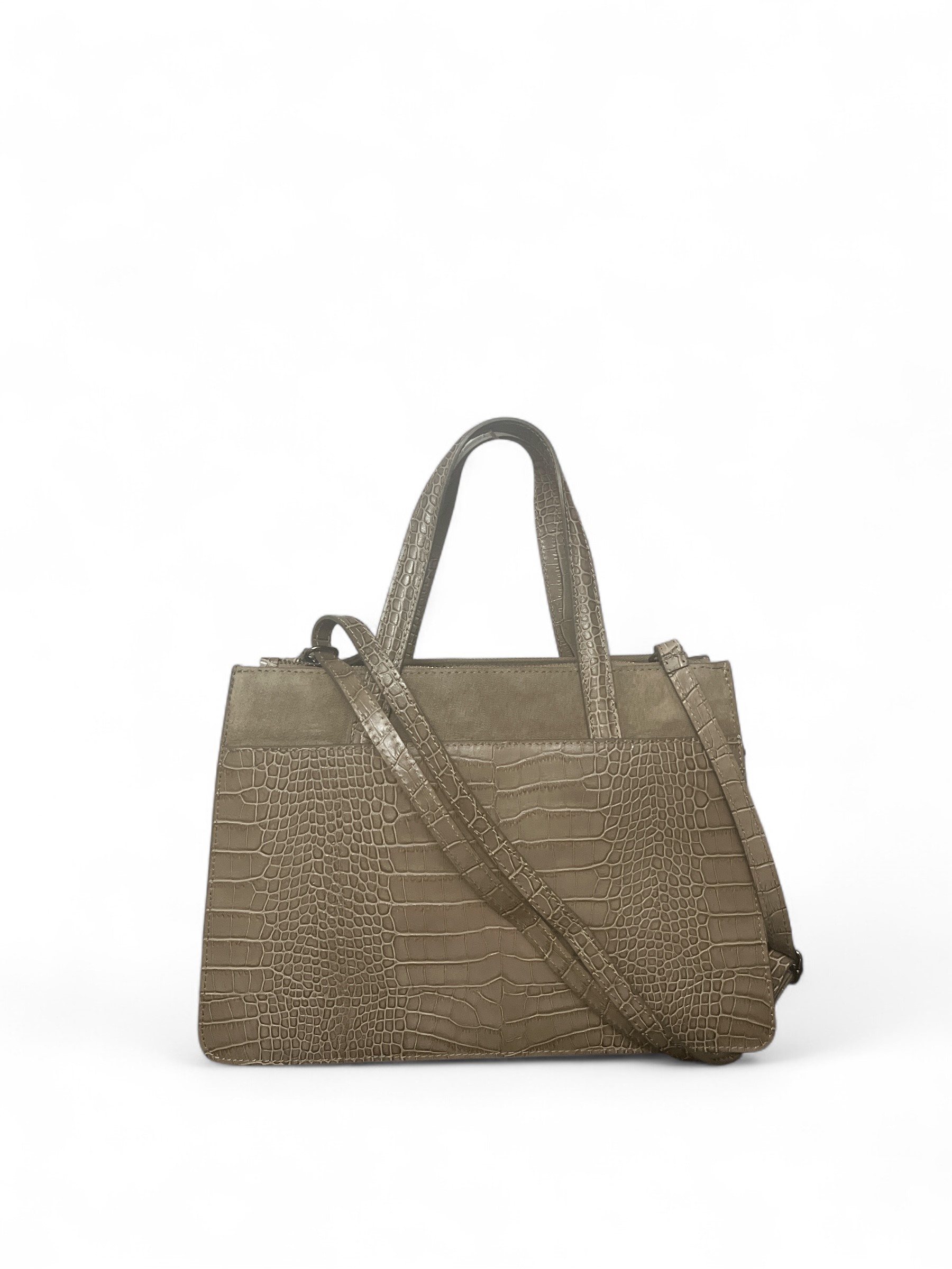 Geanta piele CROCO beige 047 - imagine 2