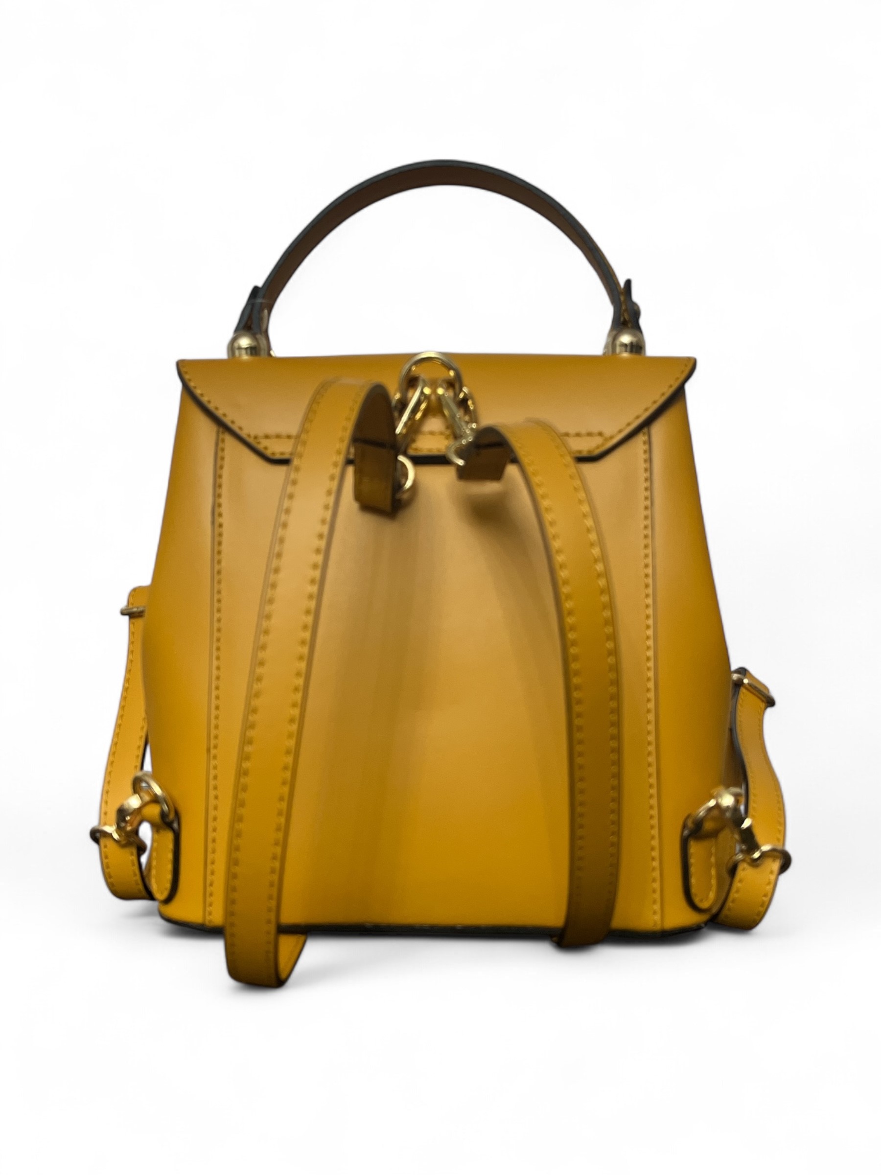Rucsac piele ANA mustar 029 - imagine 5