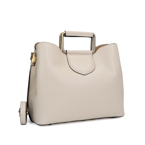 Geanta piele PARIS beige 040 - imagine 2